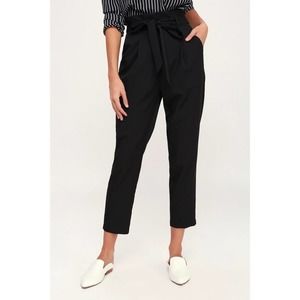 Lulus With Confidence black paper bag waist pants